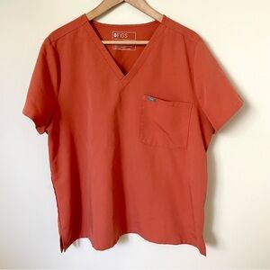 Figs Catarina One-Pocket Scrub Top Orange Size XXL Petite